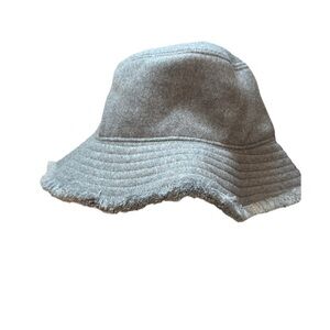 HAT ATTACK Frayed Edge Bucket Hat, light grey
